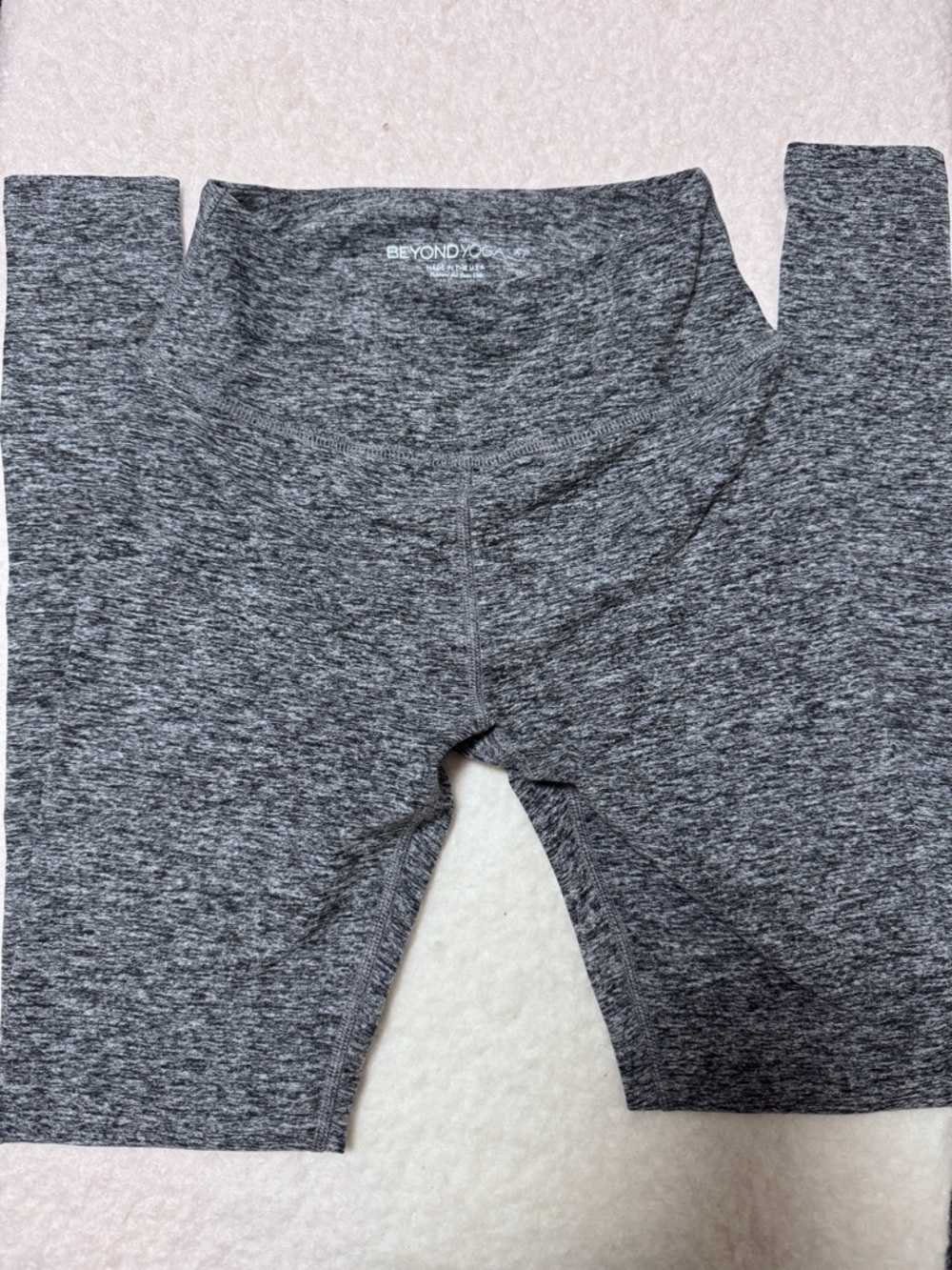 Beyond Yoga women Gray Marled High-Waist Leggings